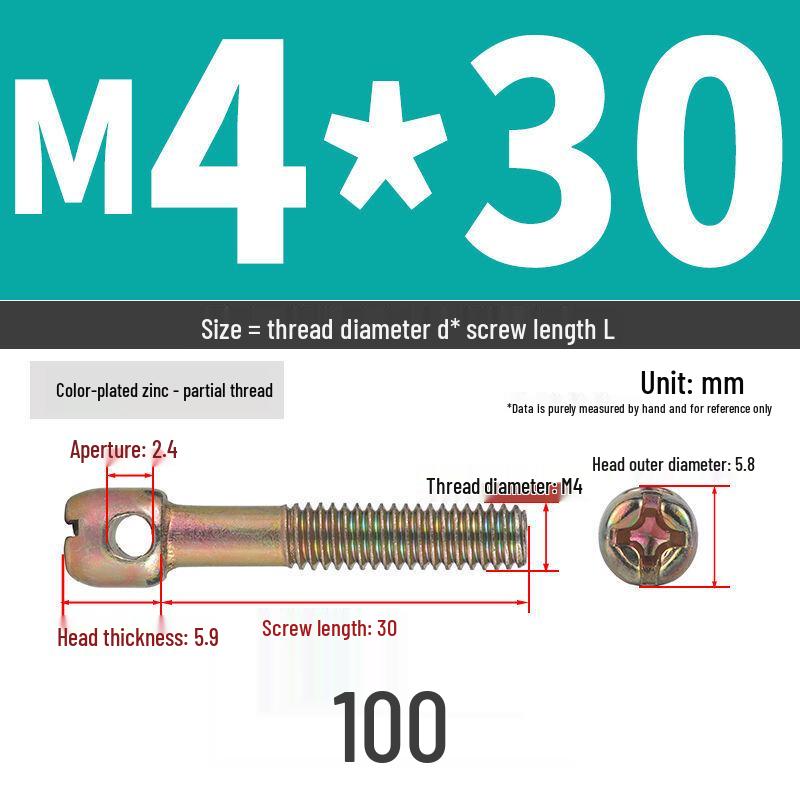 304 Stainless Steel Lead Seal Galvanized Meter Screw with Cross Hole