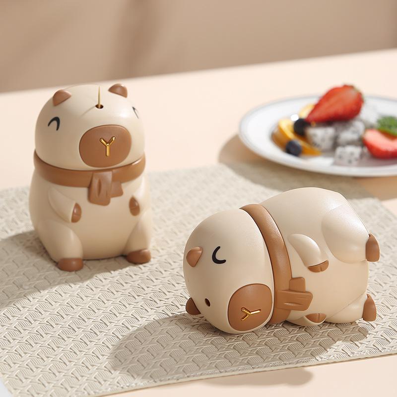 A Cute Cartoon-shaped Household Pressing Toothpick Jar with A Pull-out Toothpick Box for The Living Room.