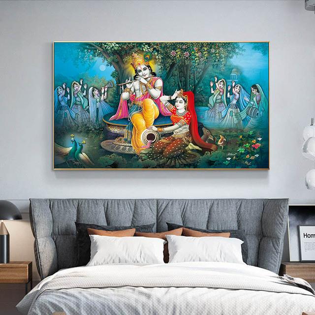 Lord Shiva with Colorful Background Canvas Painting God Shiv Pariwar Posters and Prints Wall Art Pictures Living Room No Frame No Frame