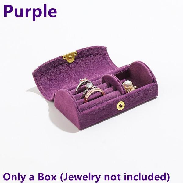 Newest Mini Velvet Jewelry Organizer Display Travel Jewelry Case Boxes Earrings Necklace Ring Portable Jewelry Storage Box Women