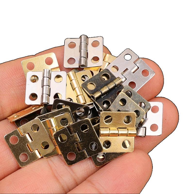 Mini Butt Hinges with Screws Bronze Golden Silver Small Hinges Wooden Box Jewelry Box Hinges for DIY Crafts Making Accessories