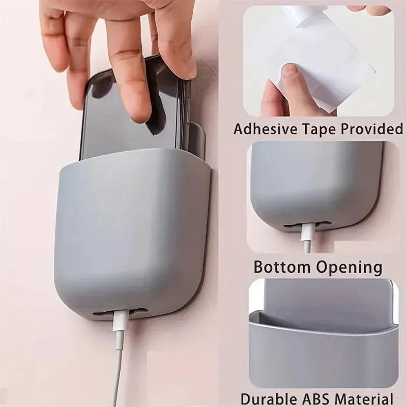 Remote Control Holder Wall Mount Storage Organizer Pocket for TV Controllers and Accessories Durable Plastic Design Space Saving