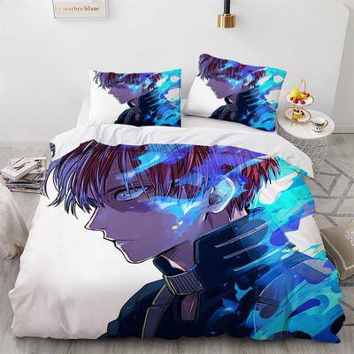 Nuovo Set Biancheria da Letto Anime My Hero Academy Personaggi Anime Copripiumino 3D Cartone Animato Poliestere Copripiumino Matrimoniale King Size Bambini Ragazzi