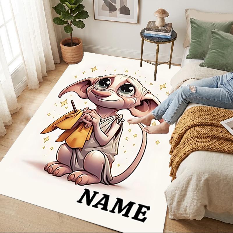 Custom Name Harry Potter Living Room Non-Slip Area Rug Soft Carpet for Bedroom Kids Playroom Sofa Office Home Decor Doormat