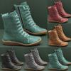 Women Ladies Fashion Vintage Zipper Flat Shoes Short Boots