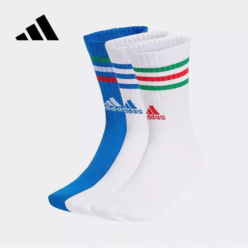 Adidas Unisex Mid-Calf Sports Socks 3-Pair Pack