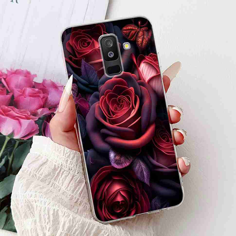 For Samsung Galaxy A6+ 2018 6.0" Case SM-A605FN Cartoon Cat Soft Silicone Cover For Samsung A6+ A6 Plus 2018 New Flower Bumper