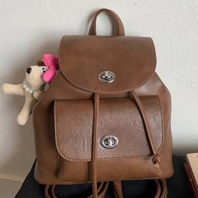 American Retro Backpack Large Capacity Bag Foreign Style Fashionable Backpack Outdoor Commuter Bag Going Out Travel Small Bag
