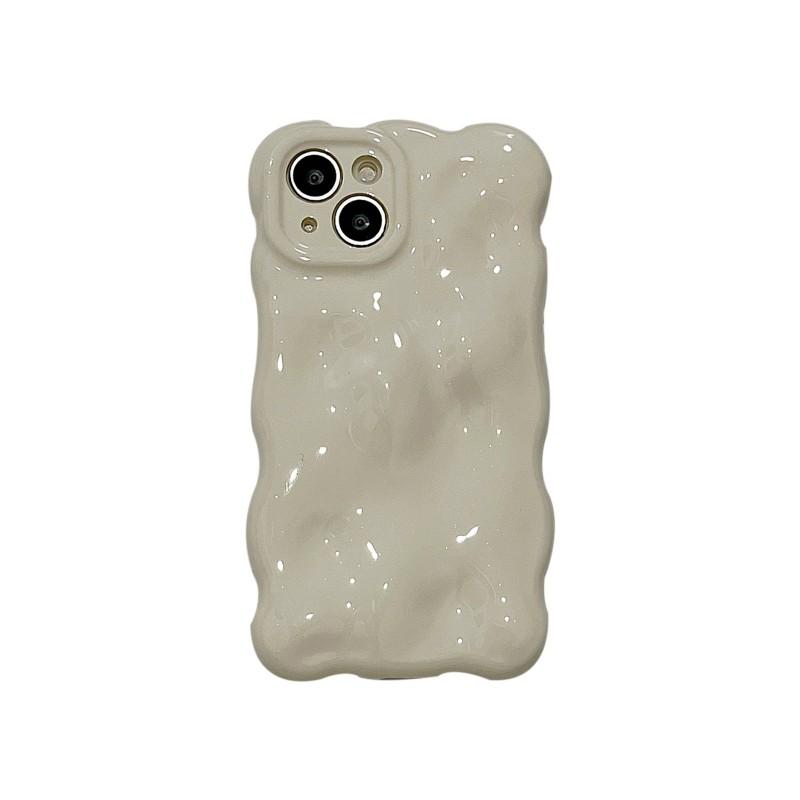 

Ins Fashion White 3D Wave Texture Phone Case For iPhone 17 Air 16 15 13 14 12 11 Pro Max 16 Plus Soft Silicone Back Cover Cases iPhone 12