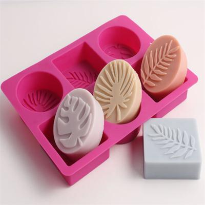 Stampo in silicone per sapone a forma di foglia rotonda e quadrata, forniture per sapone fatto a mano, kit di materiali fai da te per gesso, resina, candele, strumenti per la cottura di torte