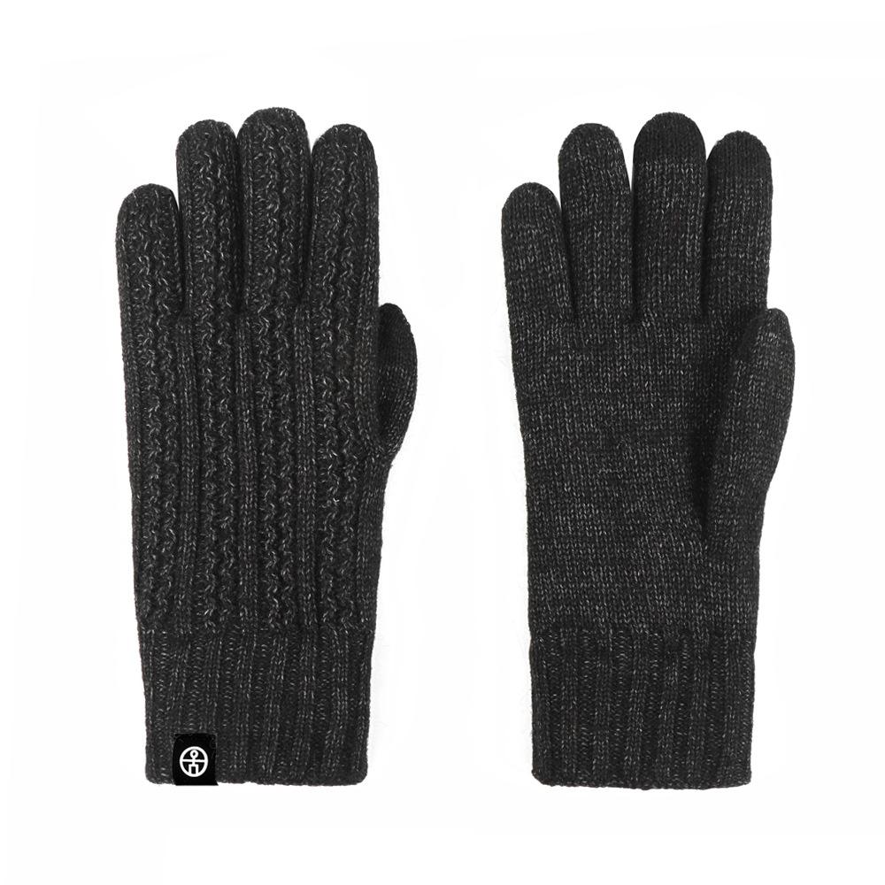 Autumn and Winter Warm Gloves for Women Outdoor Cold Protection Double Layer Thickened Solid Color Knitted Gloves for Cycling Touch Screen Yarn Gloves