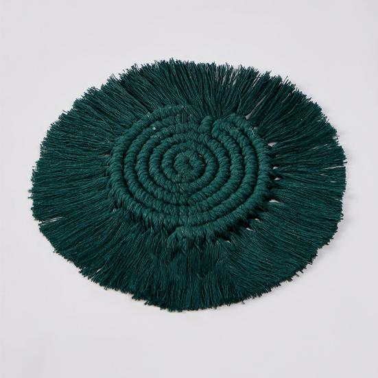 Cup Mat Highly Absorbent Braided Drink Coaster Solid Color Heat-Resistant Reusable Woven Coaster Cup Pad