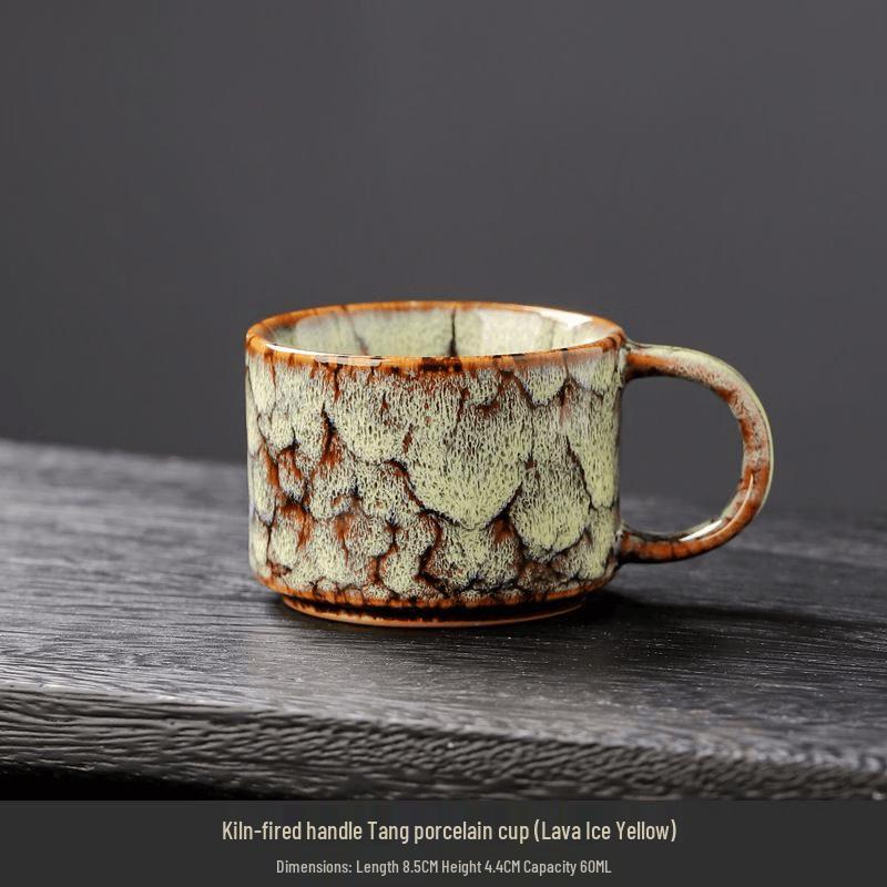 Retro Japanese Style Ceramic Handled Tea Cups