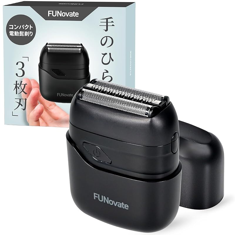 

[FUNovate] Shaver small size 3 blades electric shaving USB typeC compact lightweight male men s rechargeable washing with water waterproof carry for