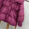 New Down Jacket Women's Medium and Long Waist Fashion Personalized Pocket Shawl Stand-up Collar Knitted Splicing Jacket Tide