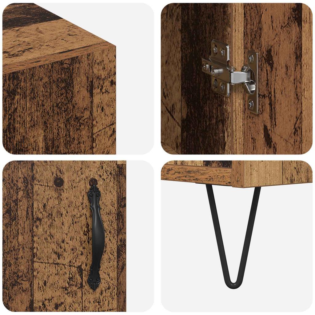 Sideboard Reclaimed Wood 90 x 32.5 x 80 cm Engineered Wood