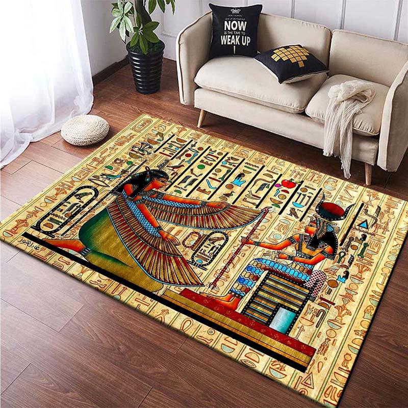 15 Sizes Ancient Egypt God Wall Art Carpet Rug for  Living Room Bedroom Rug Washable Floor Mats Household Area Mat Home Decor