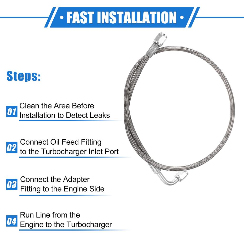 Linha de Reabastecimento Turbo de Aço Trançado ABSOPRO AN3 90 Graus-Reto