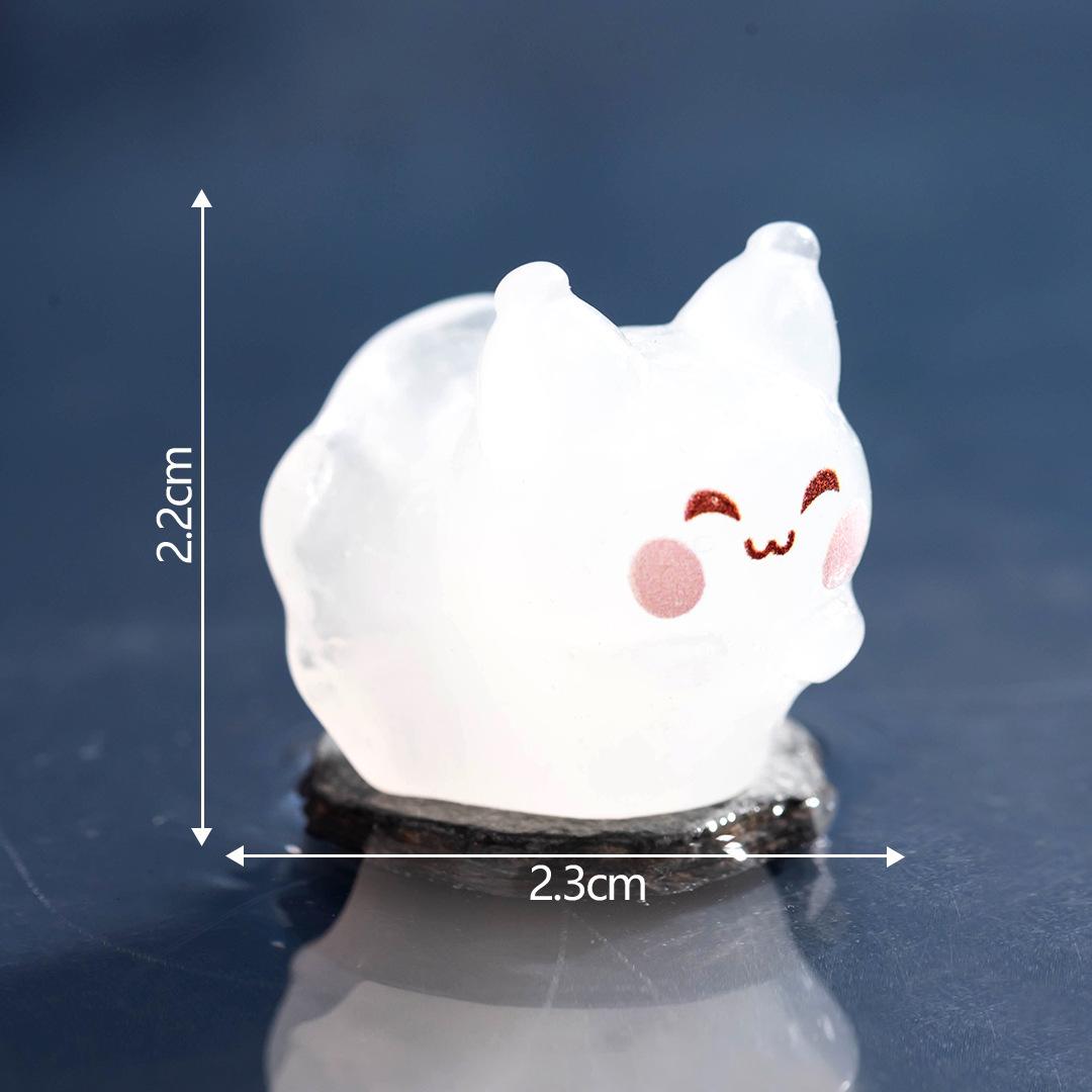 

Мікро Пейзаж Мила кішка, яка світиться в темряві, Маленька фігурка-привид Декоративні аксесуари своїми руками Настільні міні-прикраси Luminous cat ghost10pc