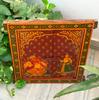 Hand Painted Ganesha Jharokha: Antique Wooden Window Wall Decor