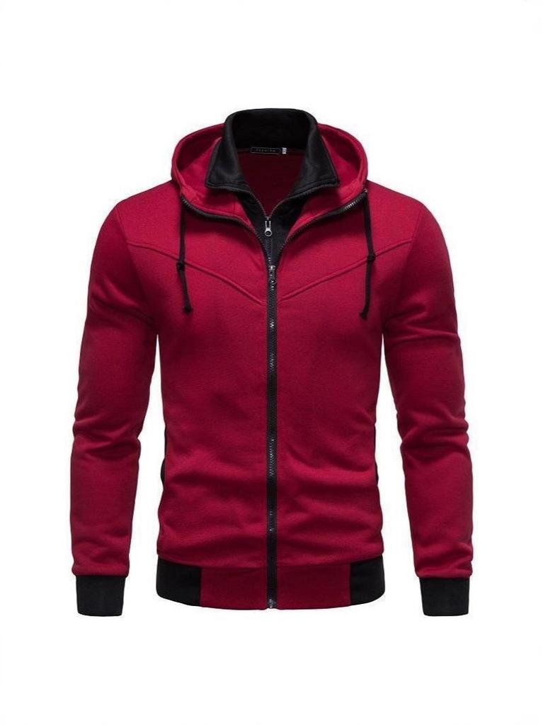 Autumn/Winter Cross-Border Fashion: Solid Color Plus Velvet Loose Hooded Jacket with Double Zipper and Long Sleeves