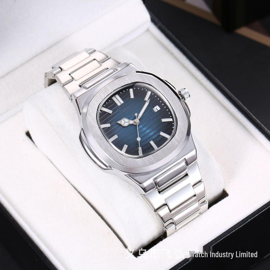 Men's Multifunctional Waterproof Quartz Watch with Steel Band and Luminous Display