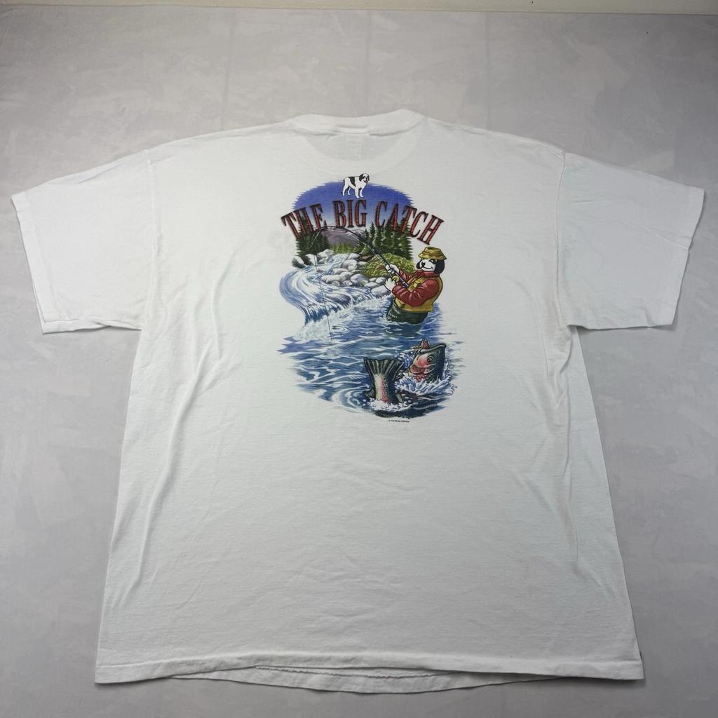 Vintage Big Dogs Big Catch T Shirt 3X USA Single Stitch Fishing Graphic