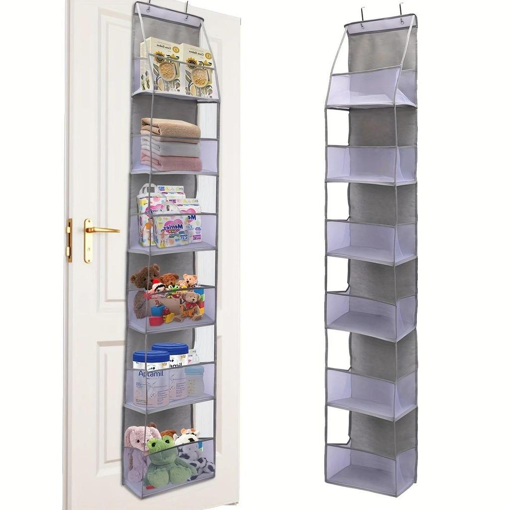 Wall-Mounted Mesh Storage Bag: Layered Hanging Organizer with Transparent Design