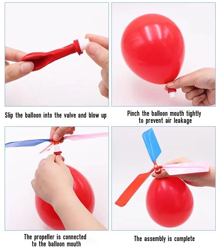 5Pcs Balloon Helicopter Children'S Outdoor Fun Launcher Set Balloon Parent Child Interactive Children'S Puzzle Toy Gift