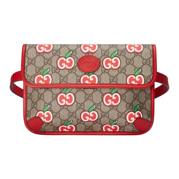 

Gucci GG Canvas Apple Print Belt Bag Beige Red Daily Shopping 625233-2EVBG-8646 Basic Set (Bag+Dust Bag)