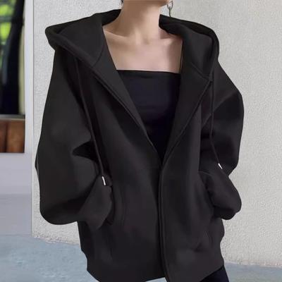 Podzim Jaro Ženy Kabát S kapucí Stahovací šňůrka Dlouhé rukávy Kapsy Zip Elastická manžeta Lem Volný Sportovní Mikina Běžné Denní nošení Bunda