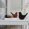 Creative Black and Brown Glossy Ceramic Birds Figurines Home Decorations Accessories Party (Pack of 2, Black and Brown)