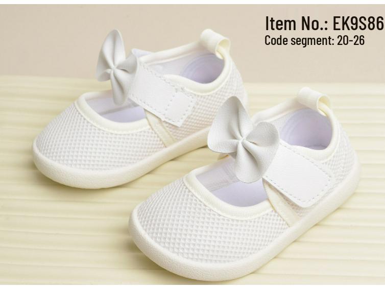 Summer Mesh Bowknot Toddler Shoes - Cute Casual Square Toe for Girls