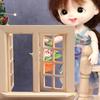 Children Dollhouses Furniture Sturdy Wood Window Panel Designs in 1 12 Miniature Scale Moder Home Decoration Supplies