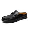 Fashion Fashion Half Drag Casual Leather Mules Slippers Men Leisure Walk Sandals Outdoor Beach Slides Shoes Elegantes Man Business Shoes