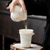 High-End Puyu Light Luxury Dehua White Porcelain Kung Fu Tea Set with Mutton Fat Jade Teapot