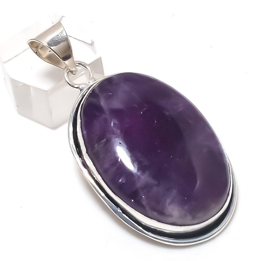 

Аметист Шалфея Драгоценный Камень 925 Стерлинговое Серебро Ювелирный Подвеска 2,17