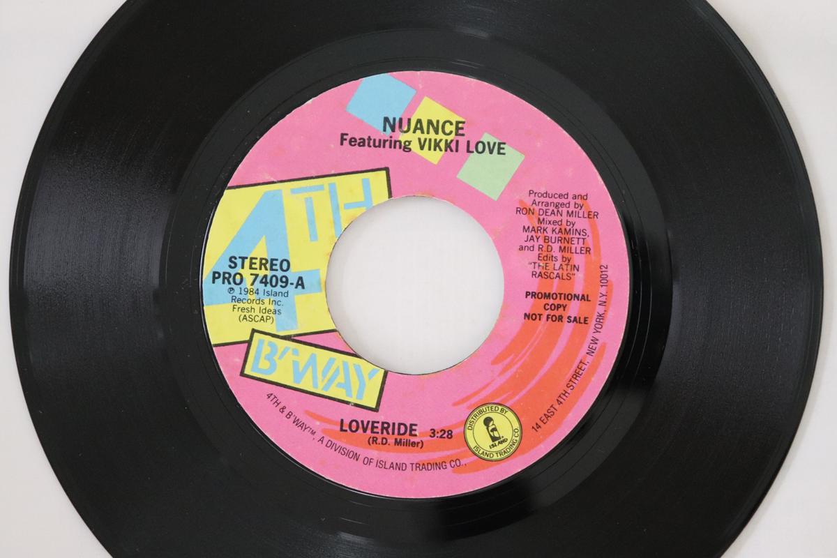 

7inch Record NUANCE, VIKKI LOVE - Loveride PRO7409 4th & Broadway 1984 US Rock Used