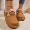 Fashionable and Sexy Shallow Casual Short Boots Winter New Round Toe Thick Sole Comfortable and Warm Snow Boots for Women