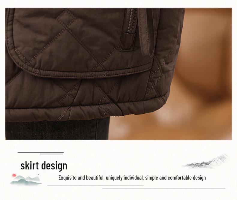 Mid-Length Retro Casual Plus Size Women's Hooded Cotton Jacket - Winter 2024