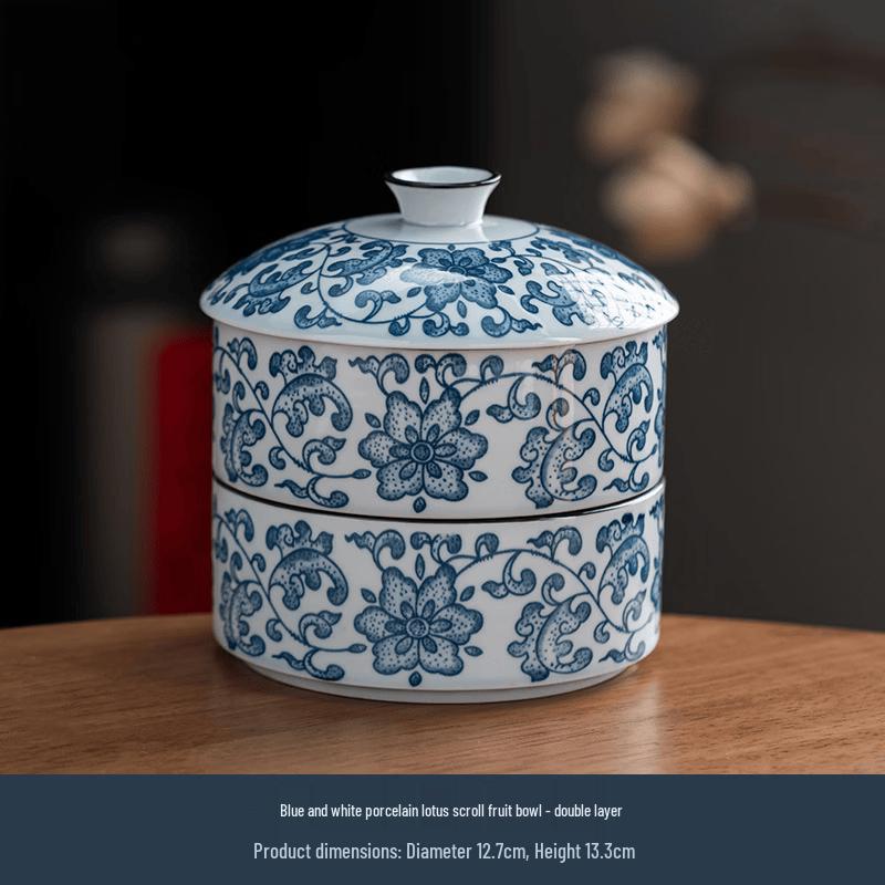 Entwined Lotus Ceramic Covered Snack Plate