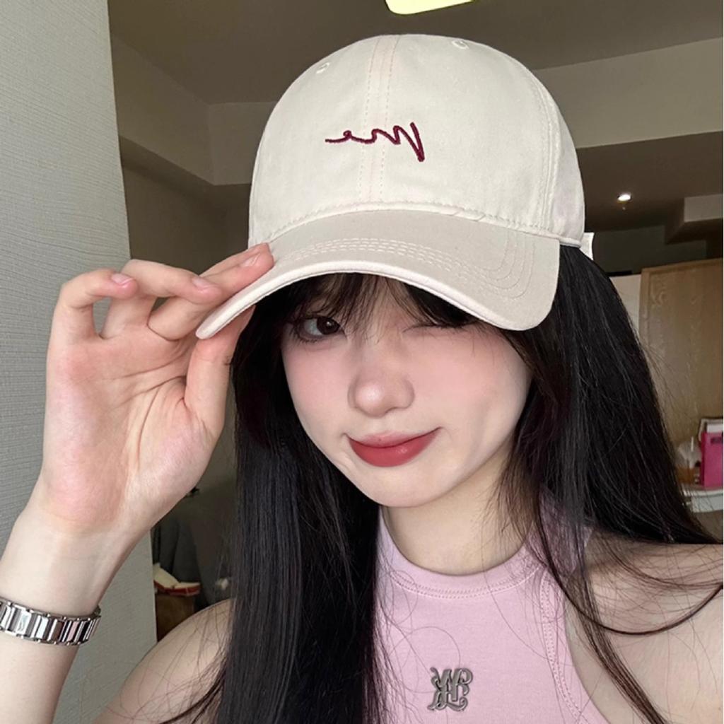 Big head cap Men's tide embroidery letters Wide brim shows face Small sunshade Baseball cap Versatile outdoor sports cap