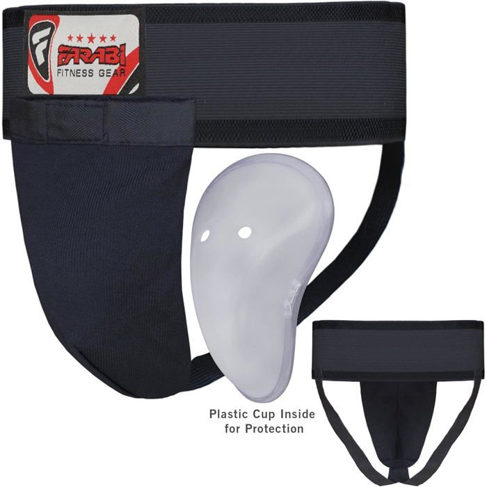 Farabi Sports Coquille Homme - Boxe MMA - Sports Protection Combat Arts Martiaux Suspensoir - Noir