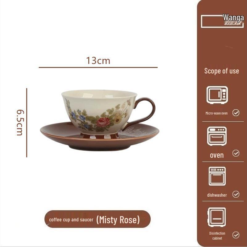 Shunxiang Vintage Teaware Set: Retro Cups & Saucers, Teapot, Perfect for Afternoon Tea & Coffee, In a Gift Box