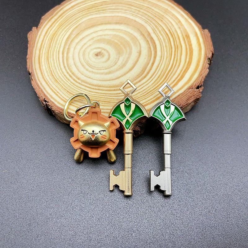 Anime Genshin Impact Figure Weapon Keychain Alhaitham Sword Prop Little Lion Toy Gift Boxs Packaging Vision Metal key Ring