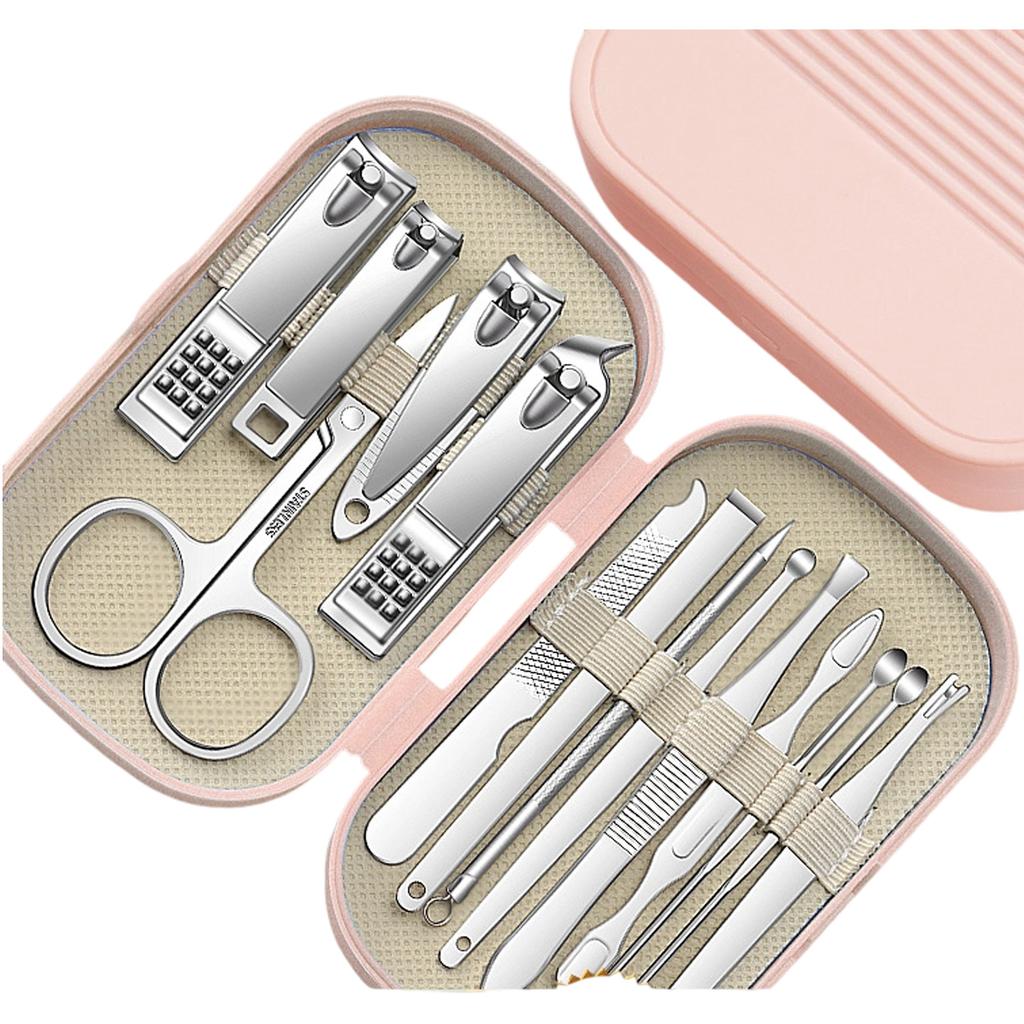Complete Nail Care Kit Stainless Steel Nail Clippers Manicure Tools With Storage Case For Home Travel Family Use