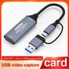 2 in 1 USB 3.0 Video Capture Card 4K HDMI-compatible to USB 2.0 Type-C Game Grabber Record For Switch Xbox PS5/4 Live Broadcast