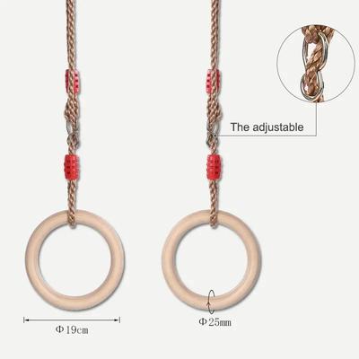 Anneaux Circulaires avec Corde Réglable Balançoire Anneau pour Enfants Sport d'Escalade Intérieur Extérieur Salle de Sport Musculation Bras Fitness Jouets