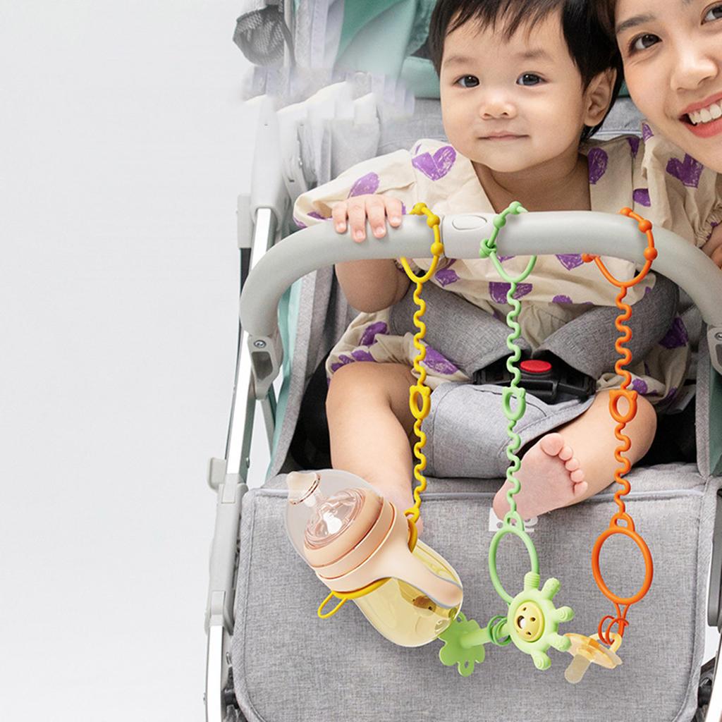 Adjustable Length Silicone Strap Flexible Silicone Anti Drop Strap Upgrades To Secure Cups & Bottles On Baby Strollers