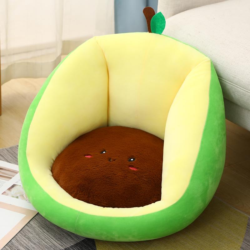 Fruit Cushion Plush Doll Kawaii Stuffed Cushion Cartoon Cat Avocado Soft Pillows Toys Chair Floor Sofa Seat Cushion Home Decor